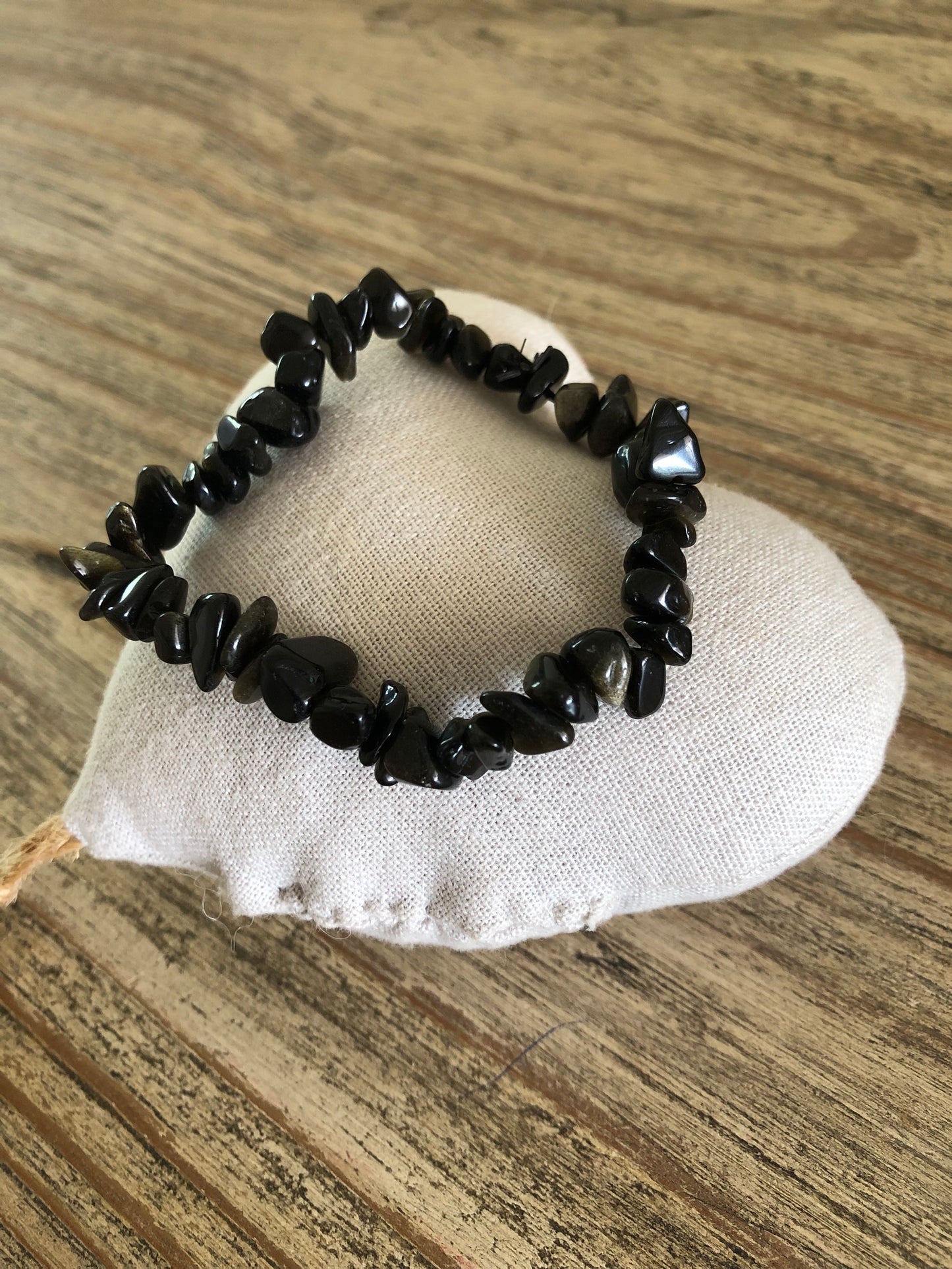 Bracelet baroque Obsidienne Dorée A