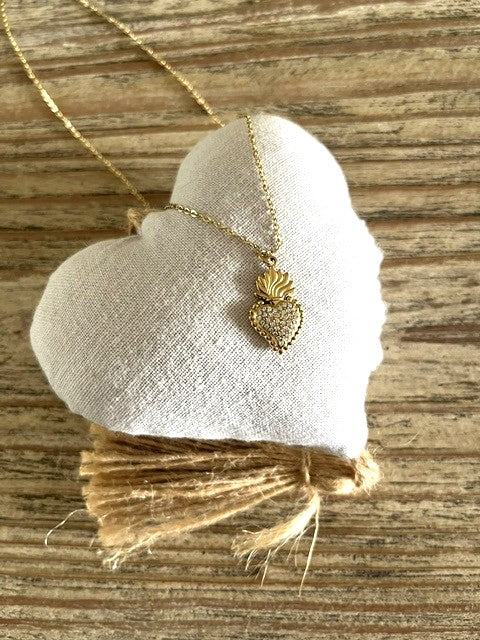 ✨ Collier Cœur passion – Or, acier inoxydable