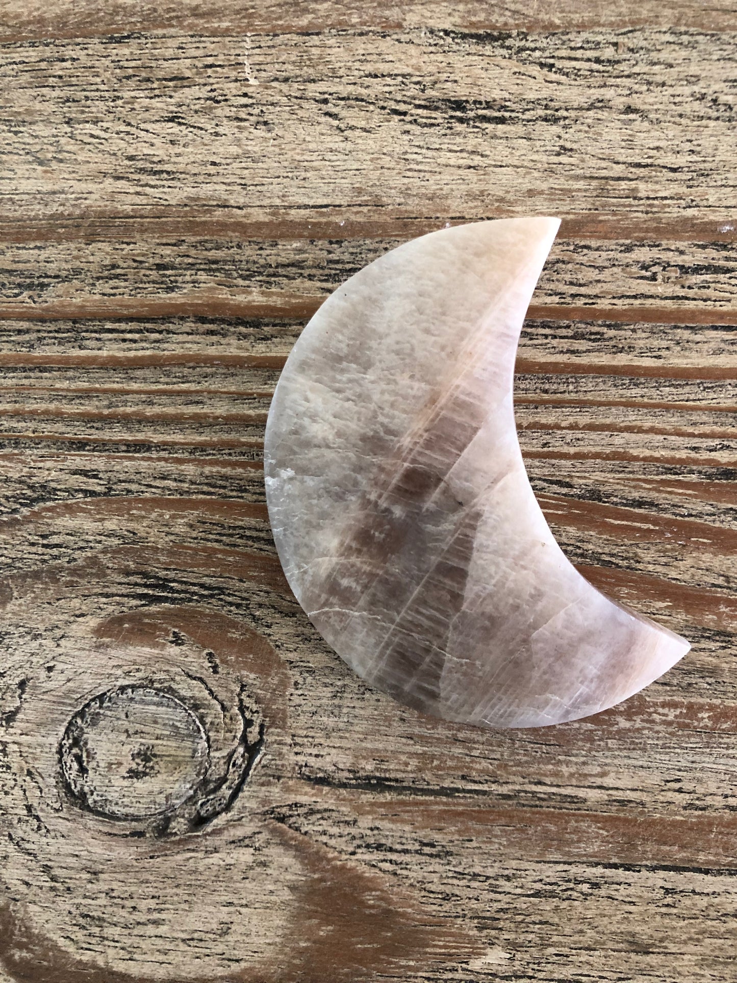 Croissant de Lune - Pierre de Lune beige - 60 à 70 mm A