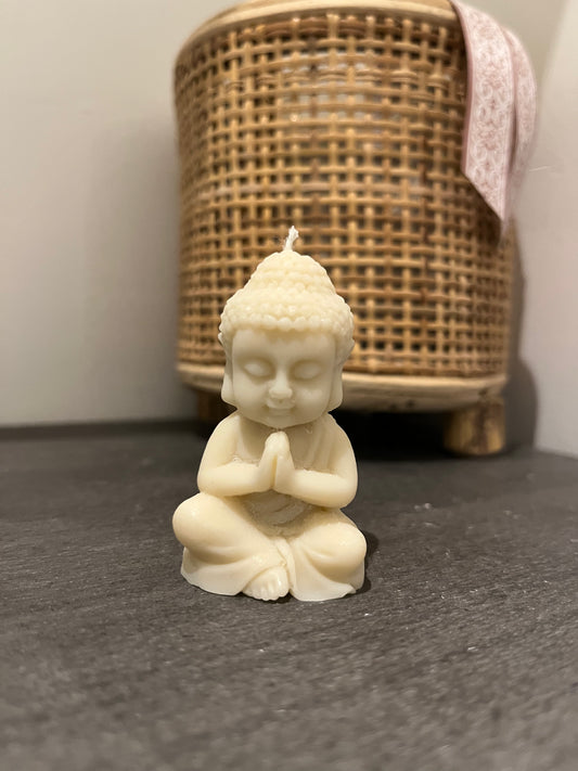 🕯️ Bougie Bouddha méditant - Beige