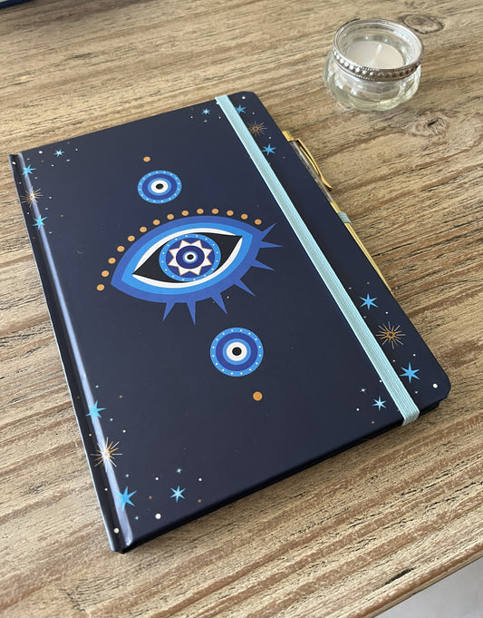🔮 Carnet – Œil Omniscient - Stylo Sodalite