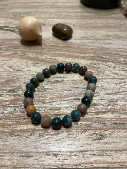 Bracelet Boule 08mm — Agate Indienne