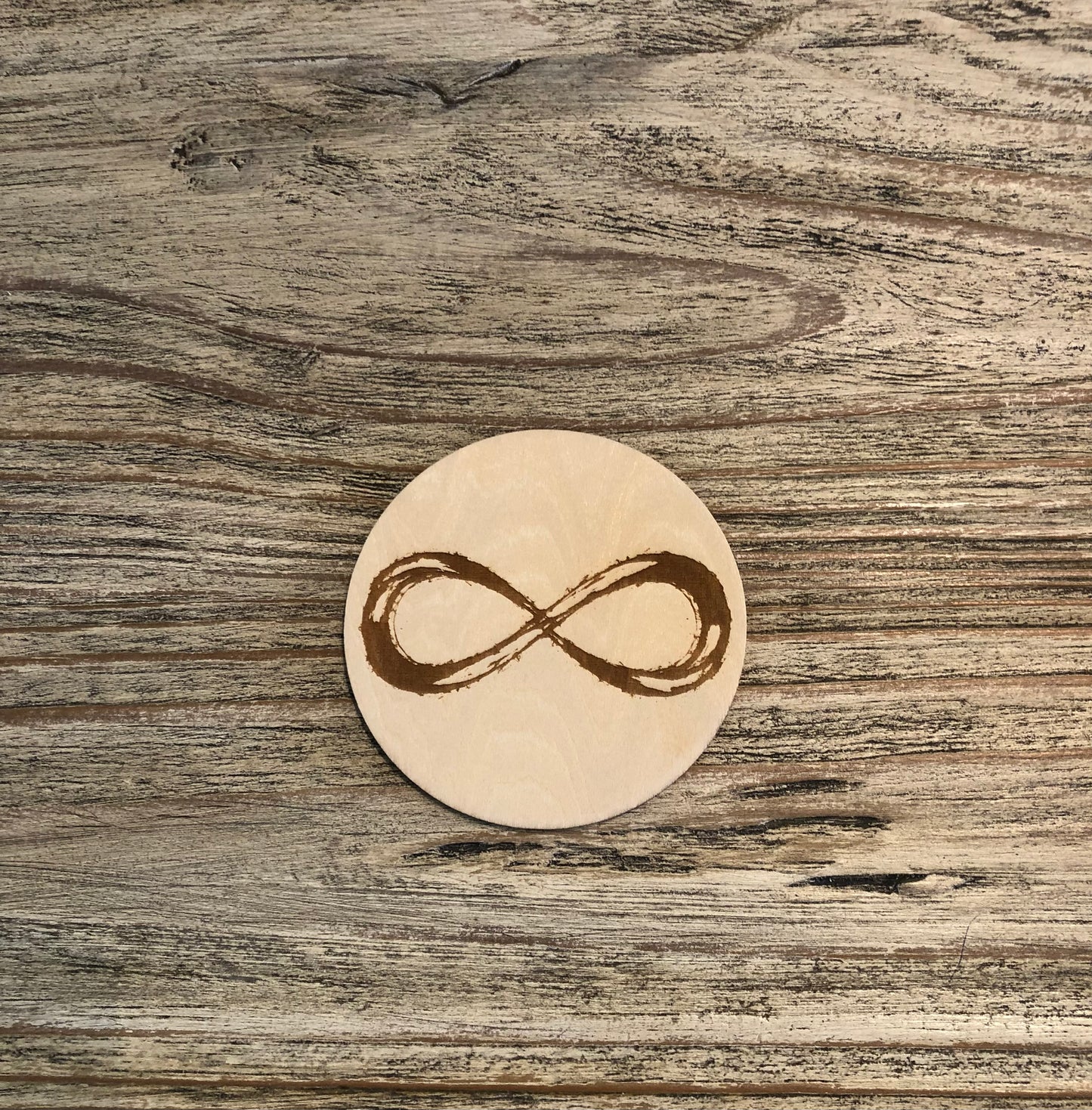 ♾️ Plaque en Bois – Symbole Infini  - 100 mm