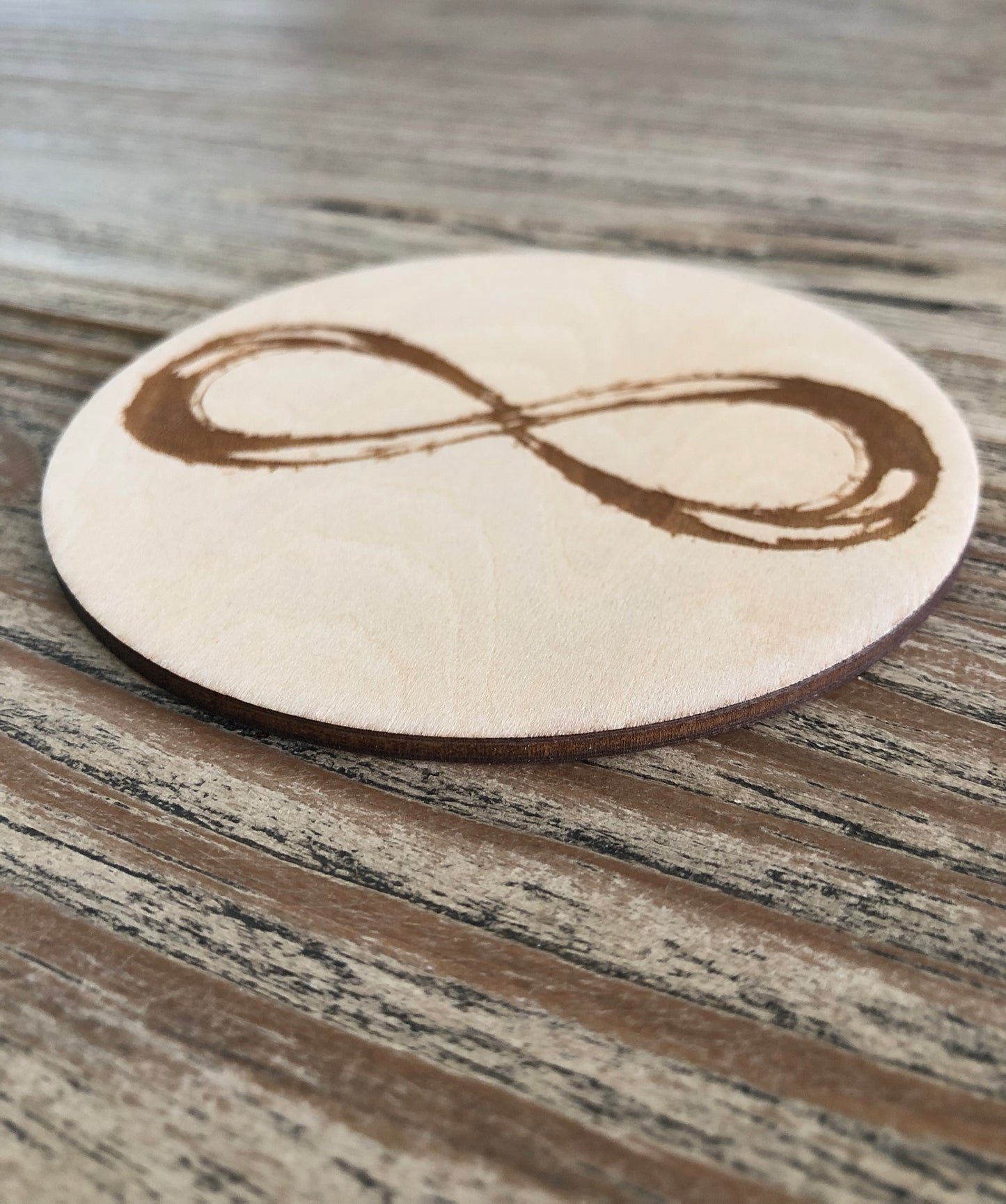 ♾️ Plaque en Bois – Symbole Infini  - 100 mm
