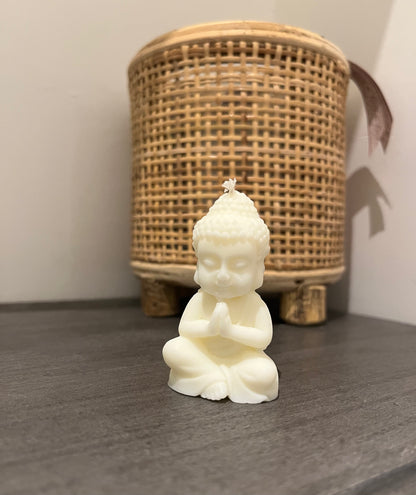 🕯️ Bougie Bouddha méditant - Blanc