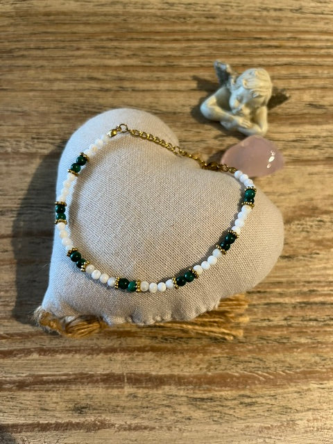✨ Bracelet – Malachite & Nacre ✨