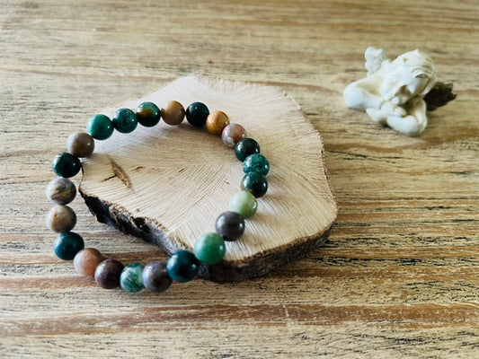 Bracelet Boule 08mm — Agate Indienne